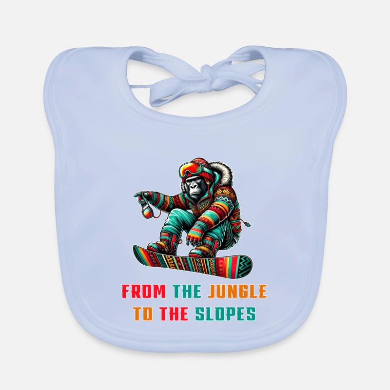 Gorilla Snowboard – Design Baby Bio-Lätzchen