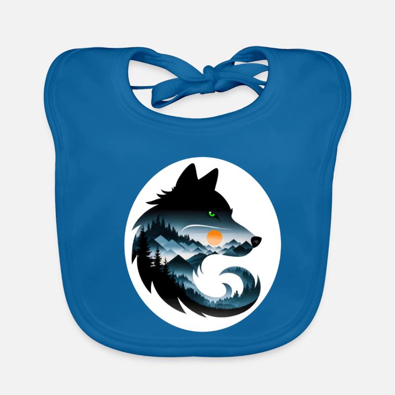 Wolf Landscape Organic Baby Bibs