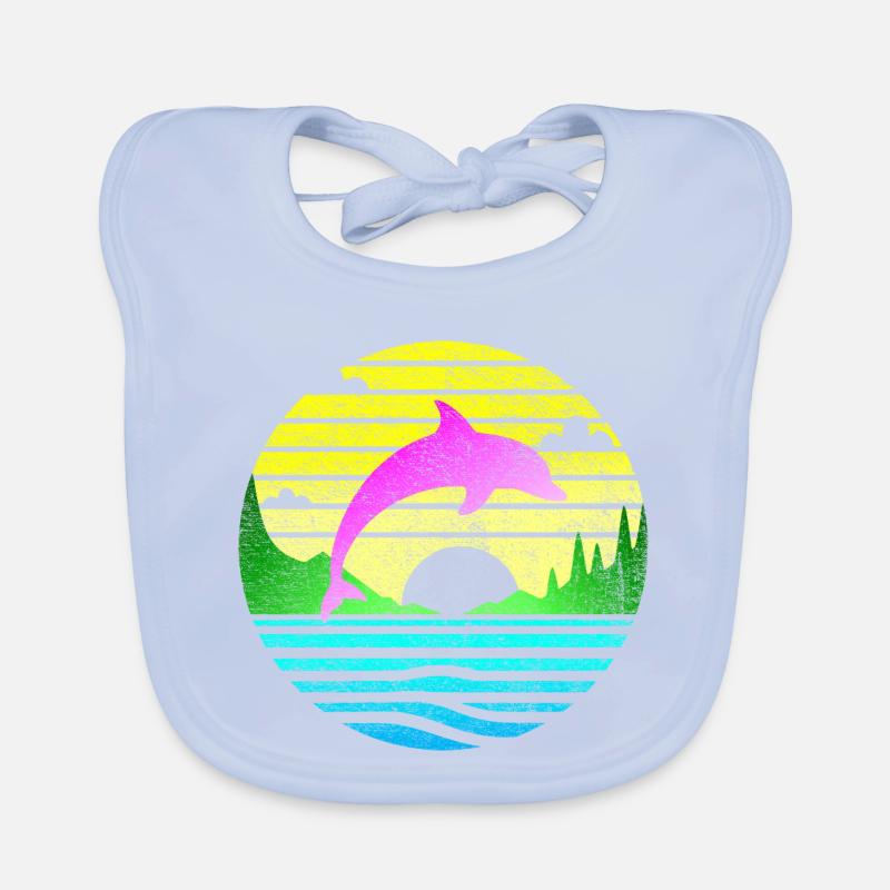 Springender Delfin 2 Baby Bio-Lätzchen