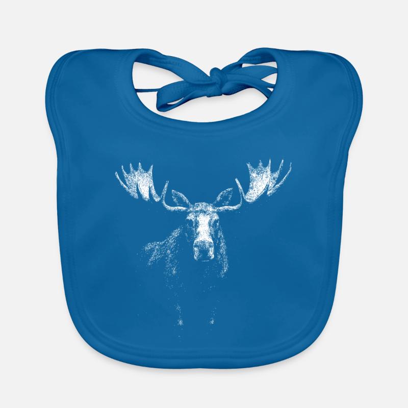Elch - Baby Bio-Lätzchen - Pfauenblau