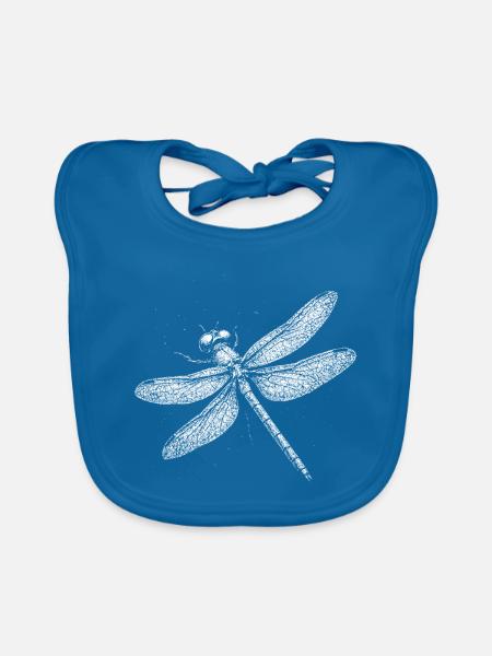 Dragonfly - Organic Baby Bibs - peacock-blue - Front