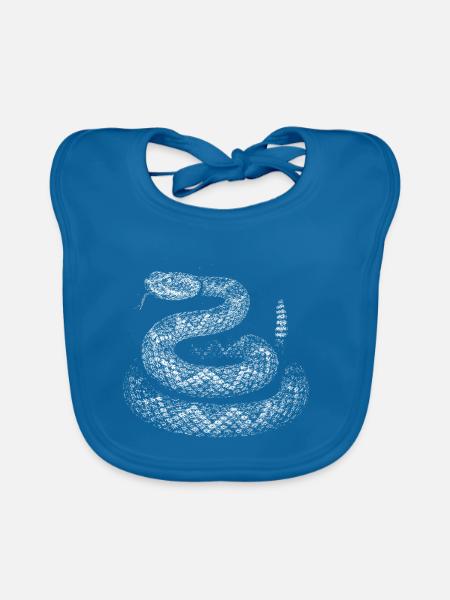 Snake - Organic Baby Bibs - peacock-blue - Front