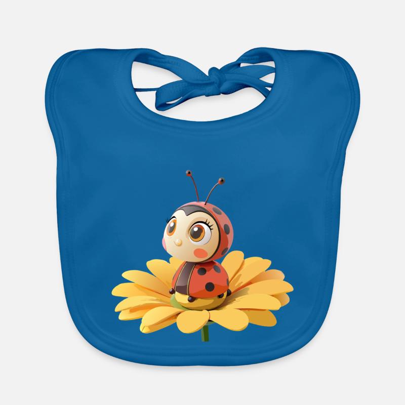 Coccinelle mignonne sur une fleur Bavoir bio Bébé