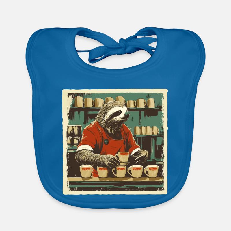 Sloth Barista – Coffee Is My Pace Organic Baby Bibs
