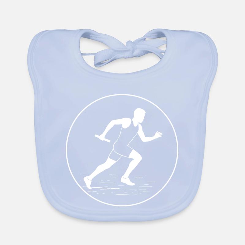 Handing over the baton in a sprint Organic Baby Bibs