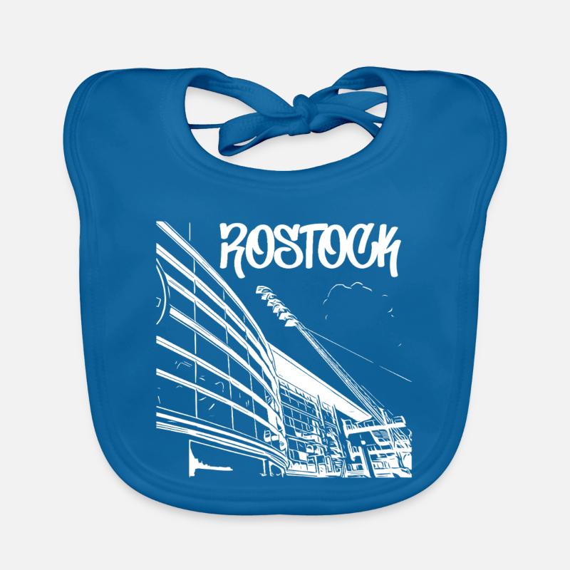 Rostock Skyline Stadium View Organic Baby Bibs