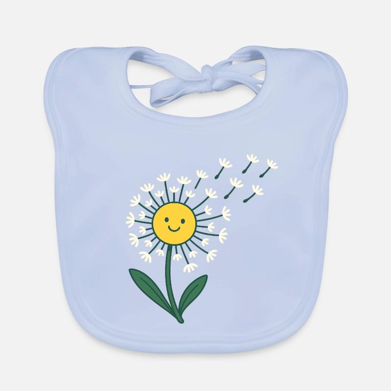 Soleil souriant avec des rayons de fleurs Bavoir bio Bébé