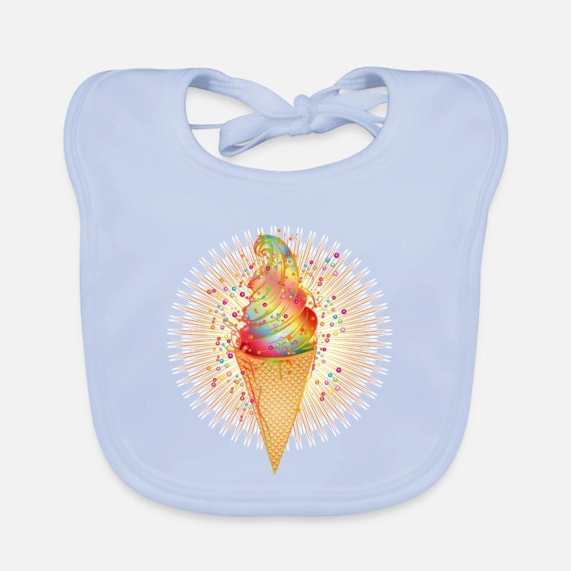 Motif de glace molle joyeuse aux couleurs de l’arc-en-ciel Bavoir bio Bébé
