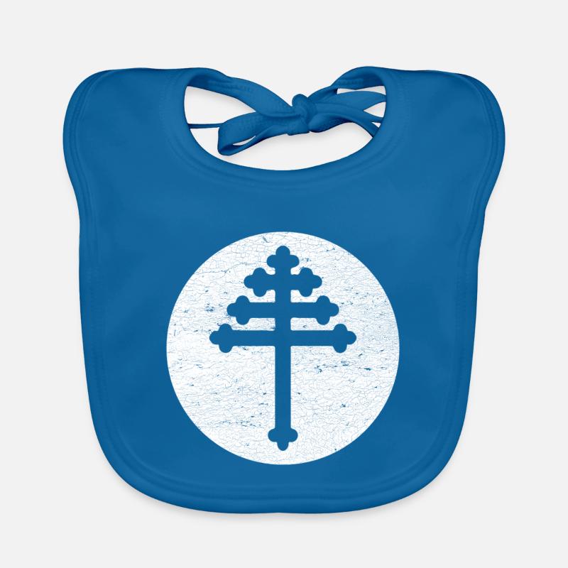 Maronite Cross in White Circle Organic Baby Bibs