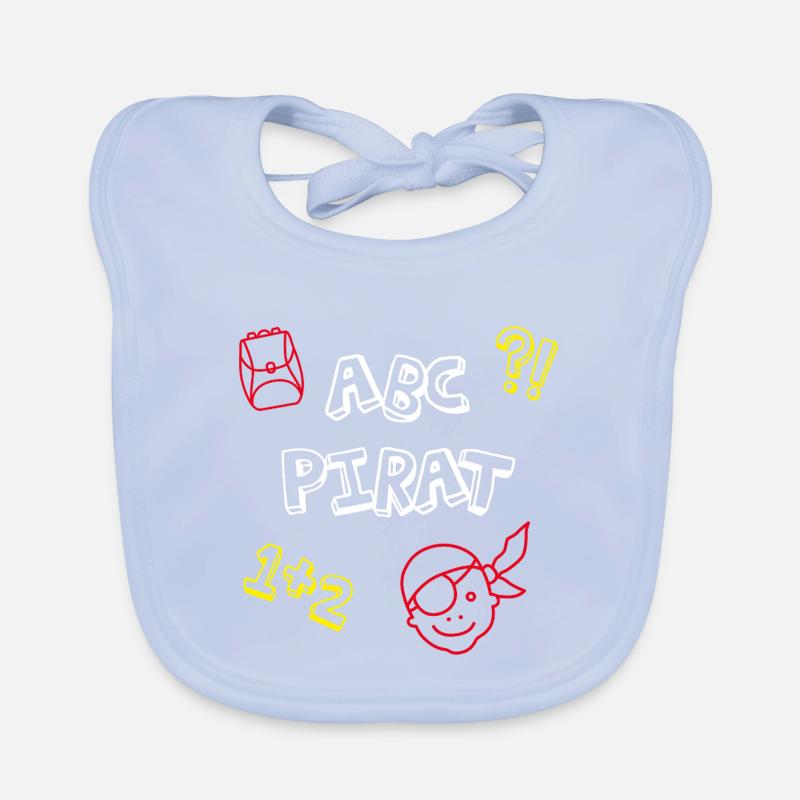 ABC Pirat Einschulung Schule Comic Kinder Feier Baby Bio-Lätzchen