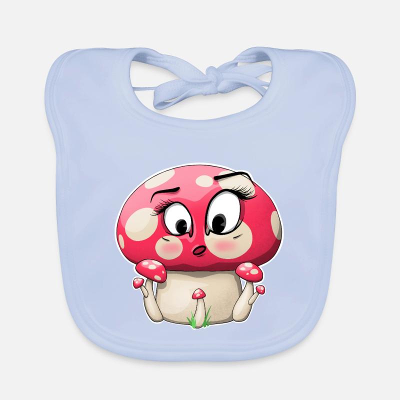 Conception de personnage de champignon rose mignon Bavoir bio Bébé