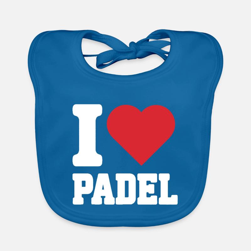J’adore le padel - Bavoir bio Bébé - bleu paon