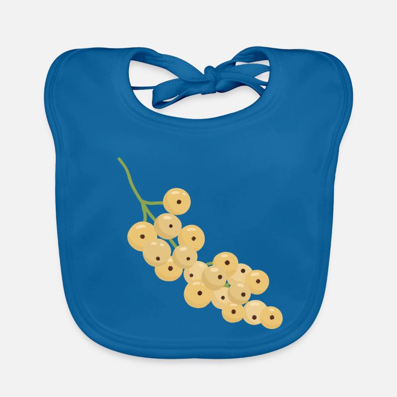 White Currant Bunch Illustration Organic Baby Bibs