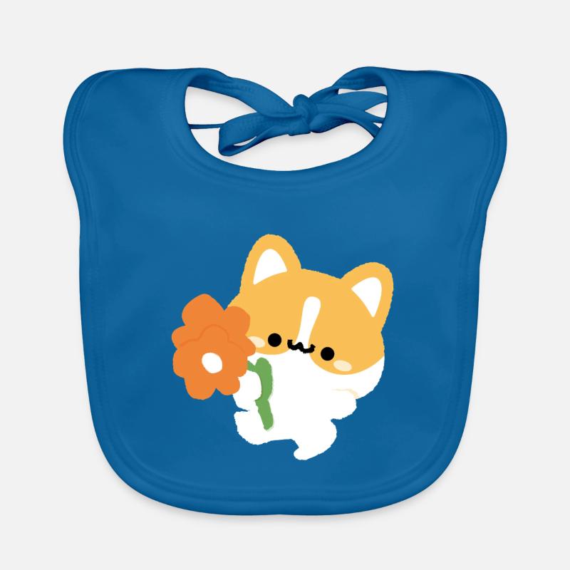 Romantic Corgi Organic Baby Bibs