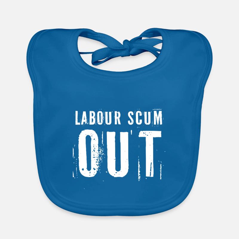 Labour Scum Out Protest Design Organic Baby Bibs