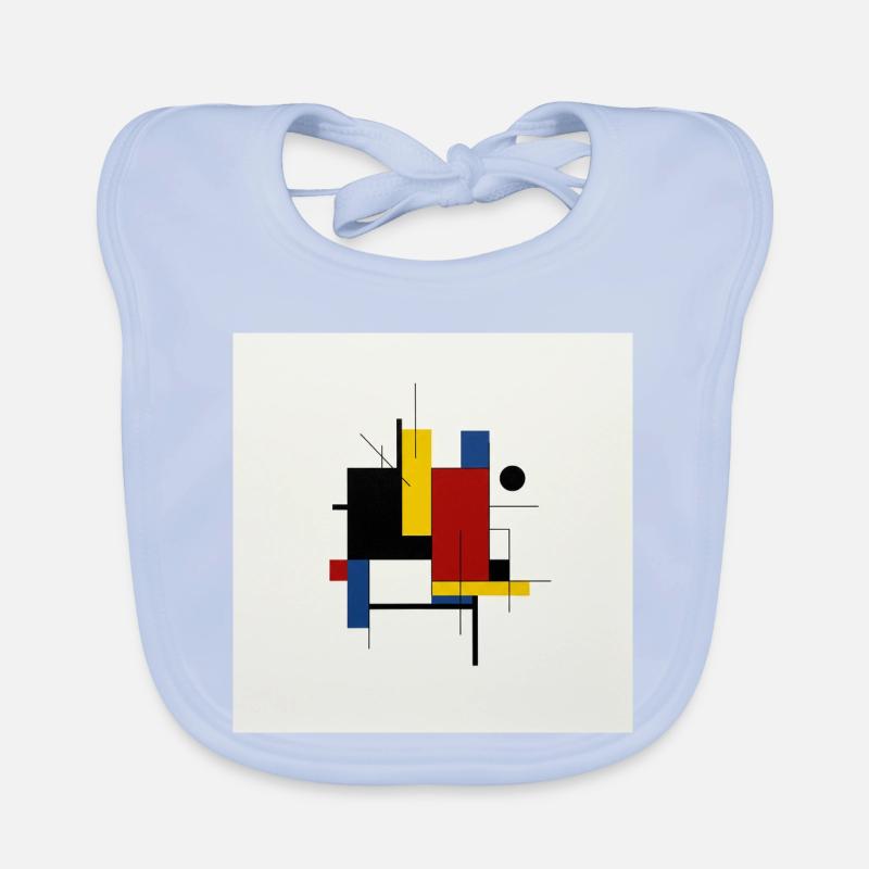 Colorful Geometric Abstract Composition Organic Baby Bibs