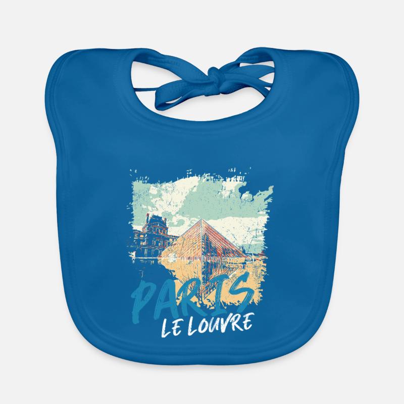 Louvre Pyramid and Paris Monuments Organic Baby Bibs