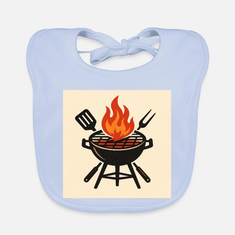 Fiery barbecue evening Organic Baby Bibs