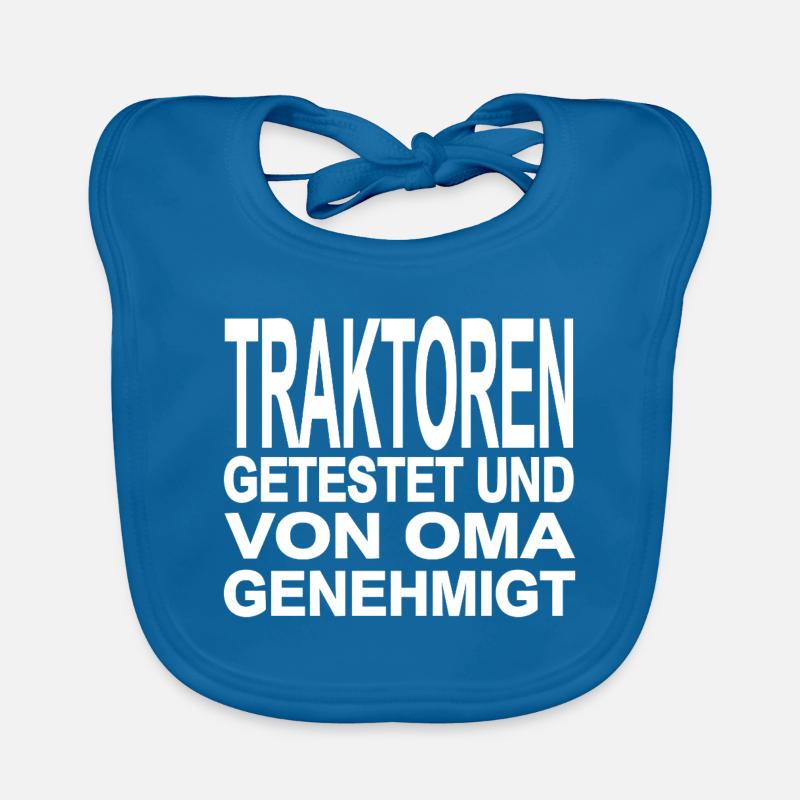 Traktor - Baby Bio-Lätzchen - Pfauenblau