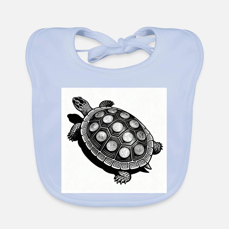 Coin Turtle Geometry Organic Baby Bibs