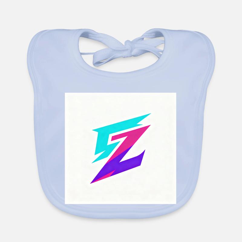 Zigzag Neon Gradient Logo Organic Baby Bibs