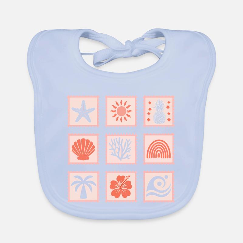 Nature Stamps Collage Organic Baby Bibs