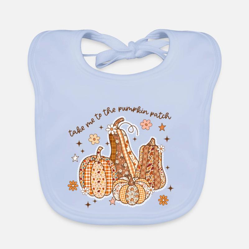 Patchwork Kürbis Patch Baby Bio-Lätzchen