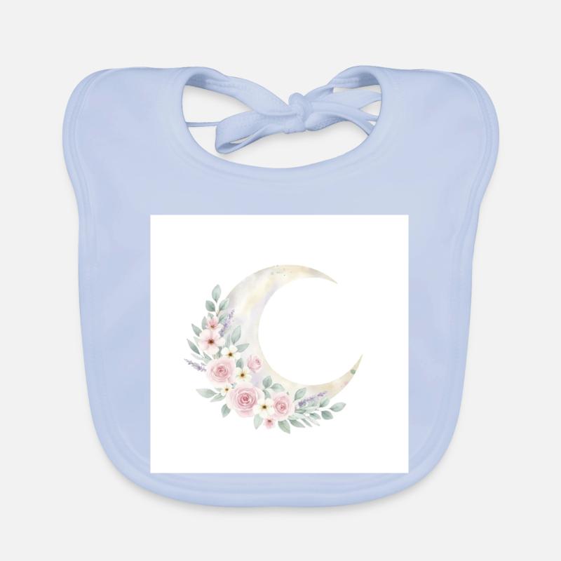 Couronne de fleurs de lune Bavoir bio Bébé