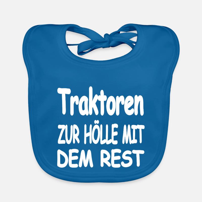 Traktor - Baby Bio-Lätzchen - Pfauenblau