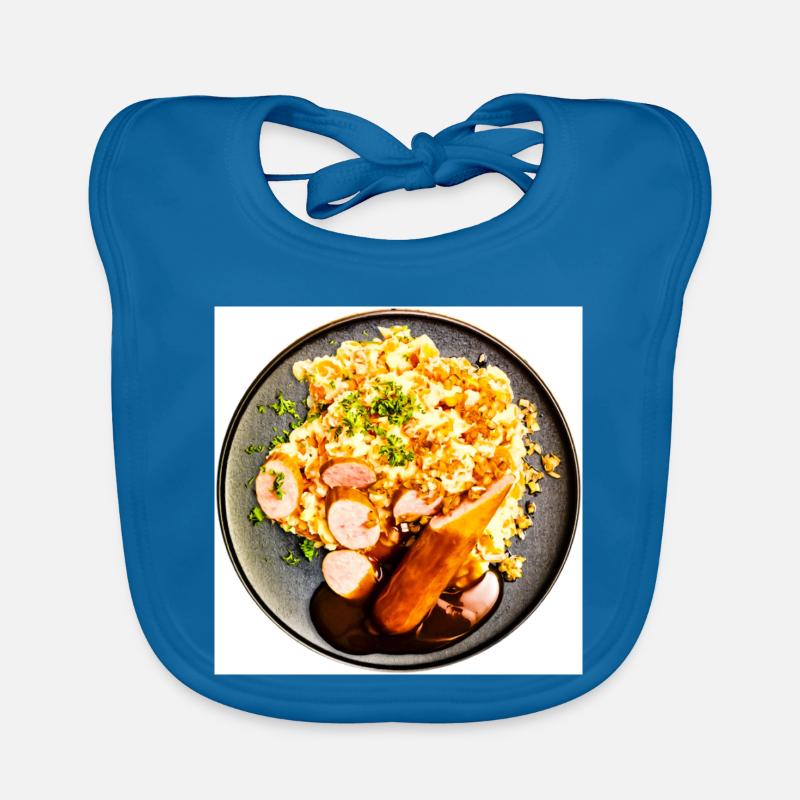 Dish with sausage and mashed potatoes Organic Baby Bibs