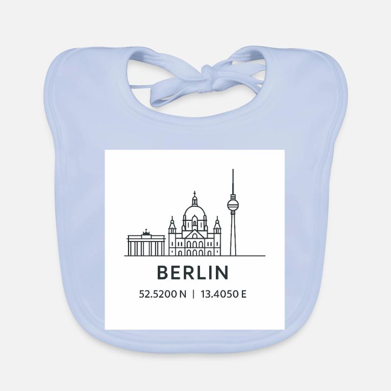 Berlin Line Art Silhouette Point de repère Bavoir bio Bébé