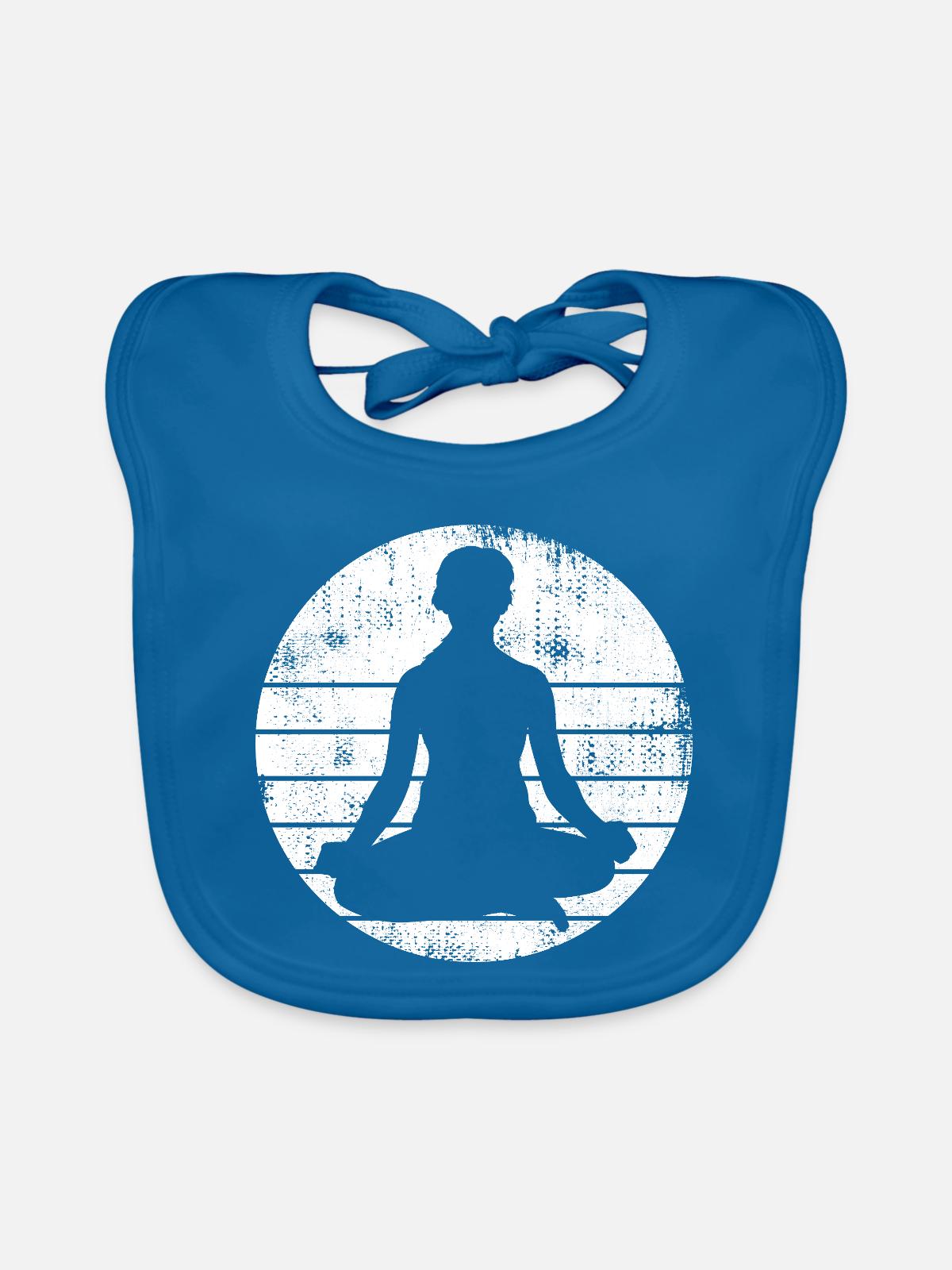 Yogi Sketch - Baby Bio-Lätzchen - Pfauenblau - Vorne