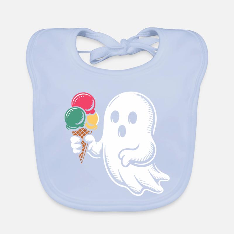 Fantôme avec cornet de crème glacée coloré Bavoir bio Bébé
