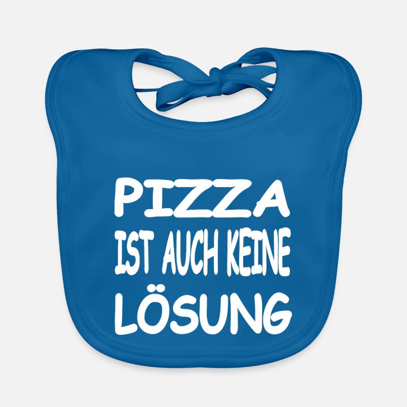 Pizza - Baby Bio-Lätzchen - Pfauenblau