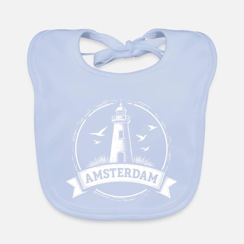 Leuchtturm Amsterdam Maritimes  Baby Bio-Lätzchen