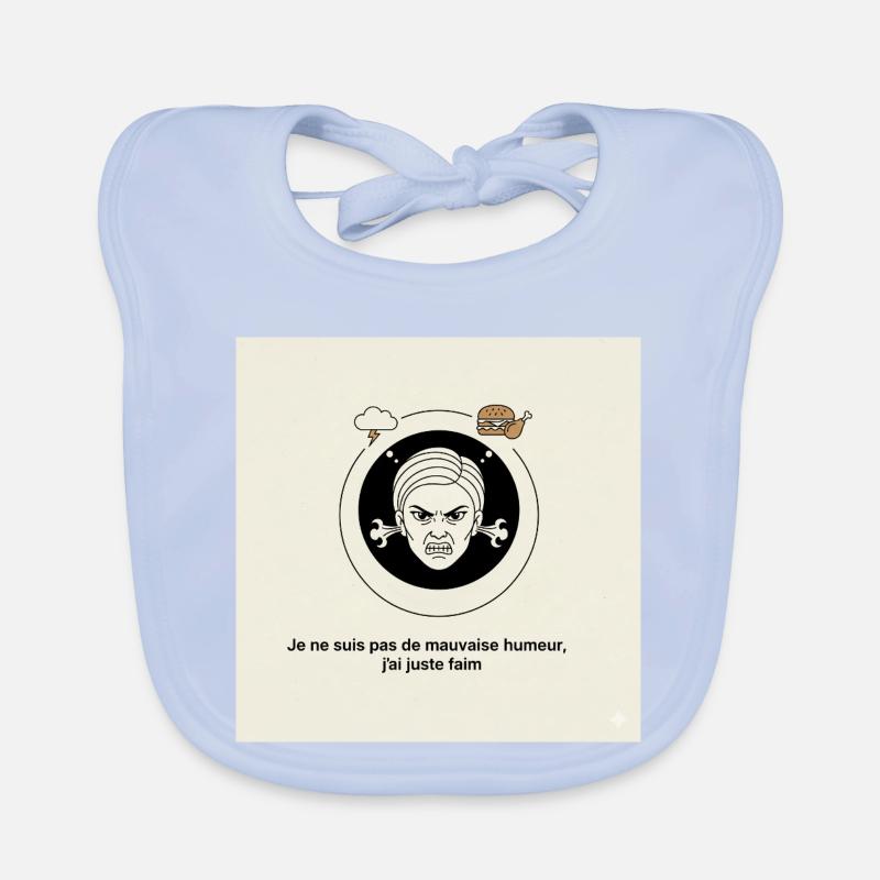 Furious Hunger: Angry Face and Snack Organic Baby Bibs