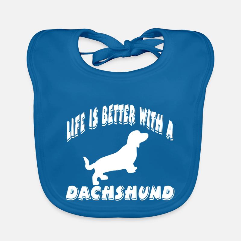 Dackel - Baby Bio-Lätzchen - Pfauenblau
