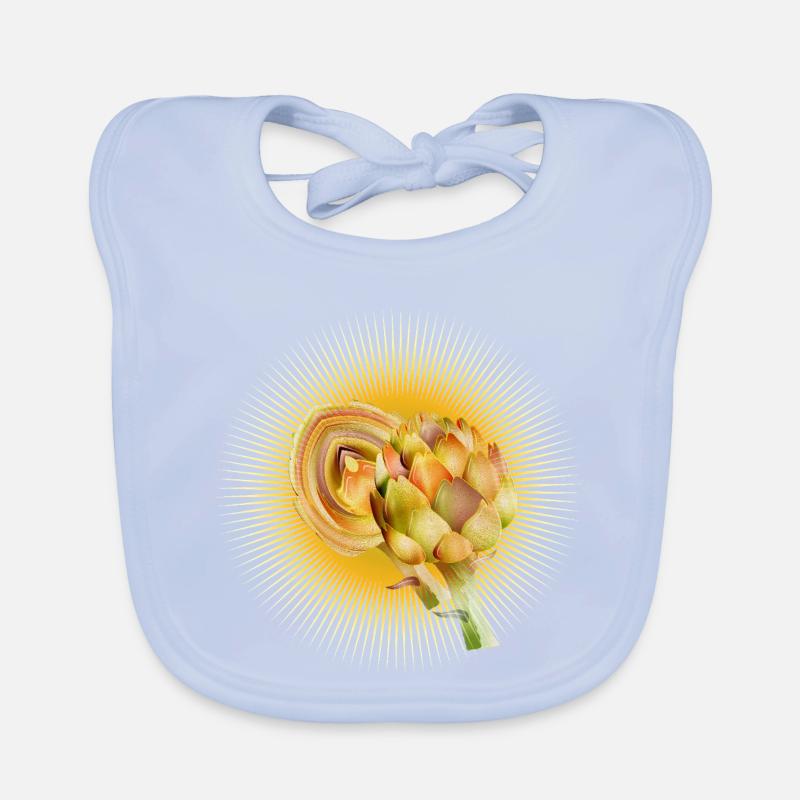 Strahlende Artischocke mit goldenem Lichtkranz Baby Bio-Lätzchen