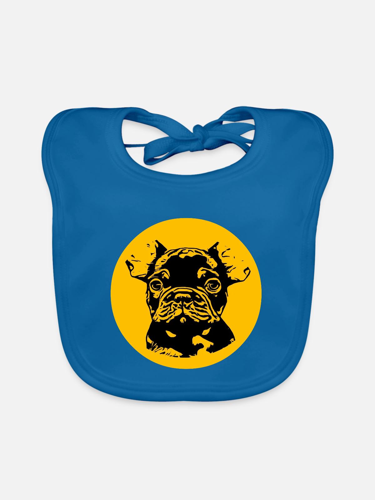 Bulldoge - Baby Bio-Lätzchen - Pfauenblau - Vorne