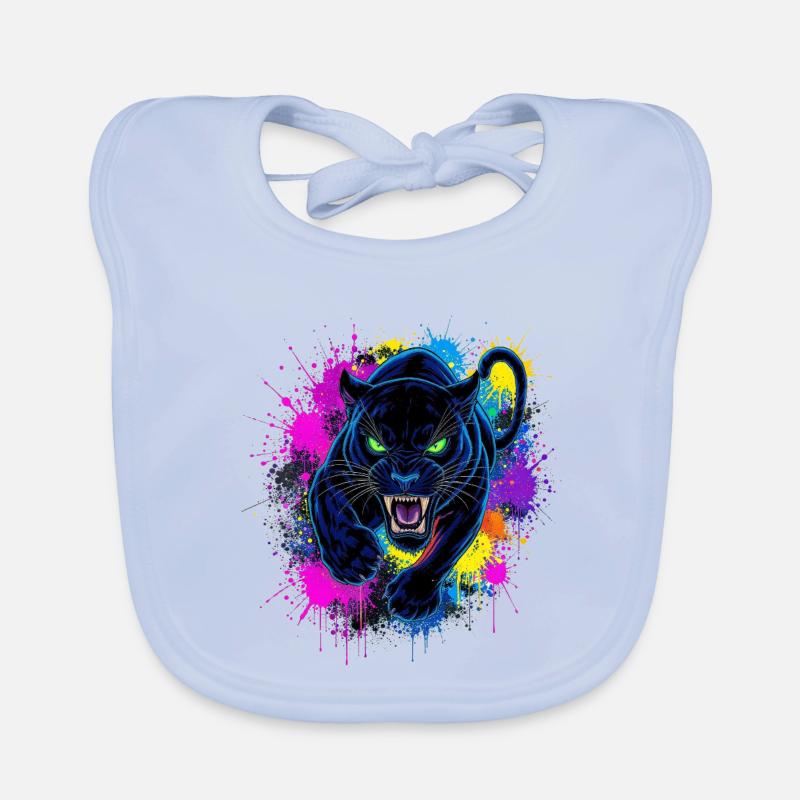 Neon Panther Farbexplosion Baby Bio-Lätzchen