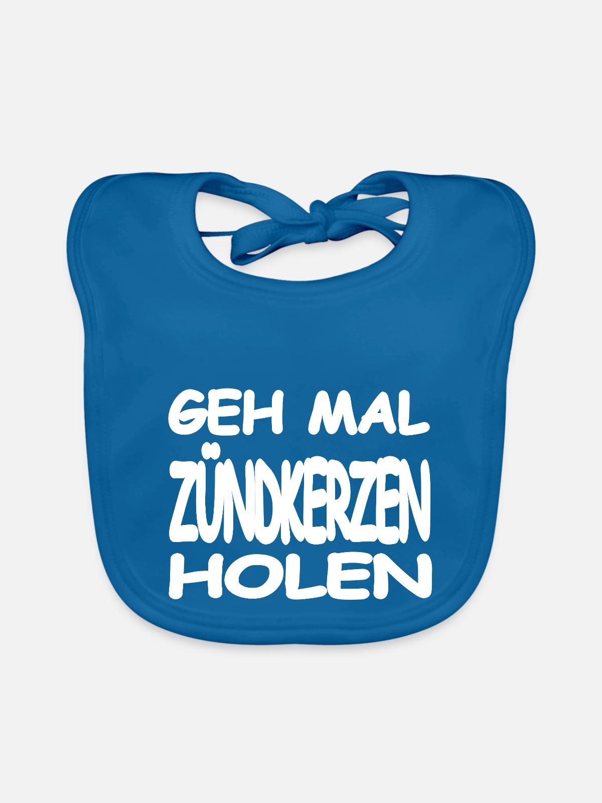 Zündkerzen - Baby Bio-Lätzchen - Pfauenblau - Vorne
