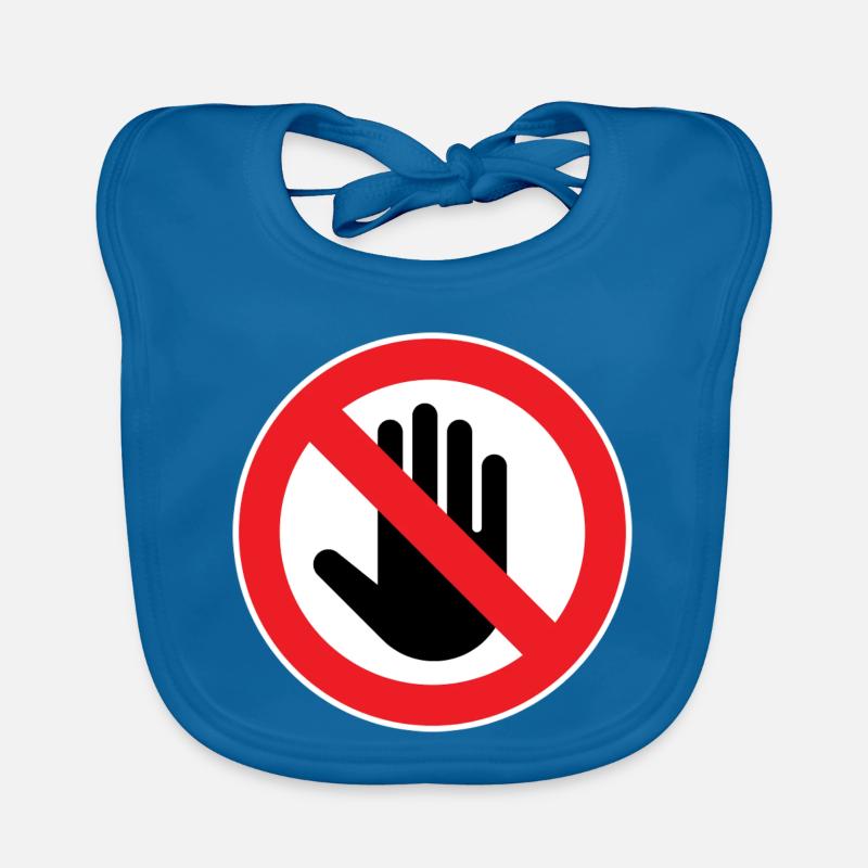Caution Do Not Touch, Do Not Touch Symbol Organic Baby Bibs