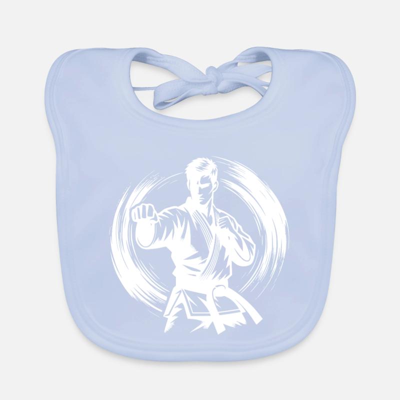 Dynamische Kampfpose Perfekte Karate Silhouette Baby Bio-Lätzchen