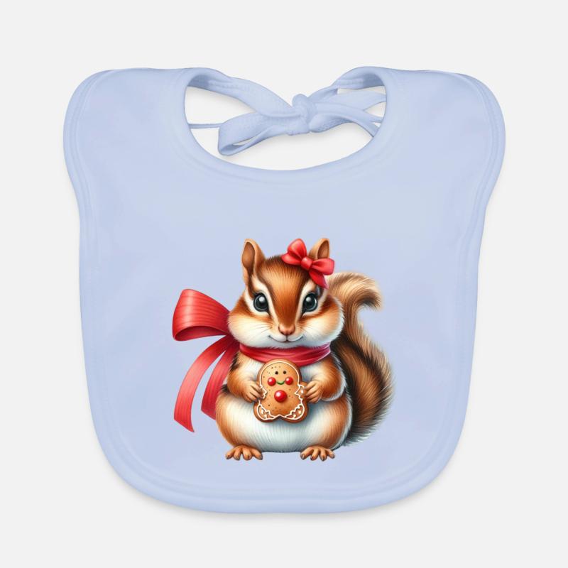 Ingwer-Eichhörnchen mit Keks Baby Bio-Lätzchen