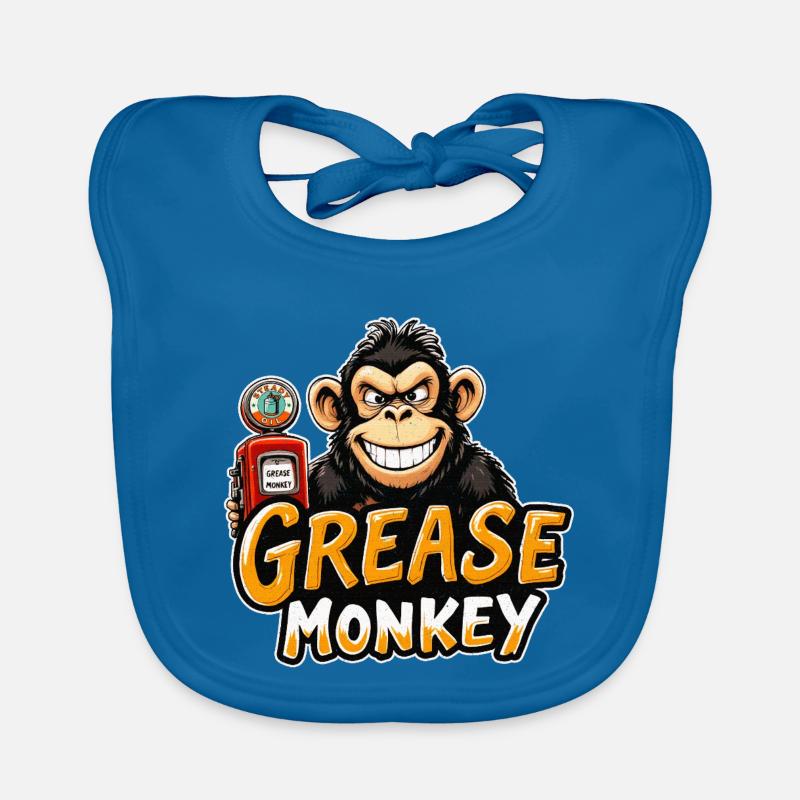 GreaseMonkey Grinning Mechanic Organic Baby Bibs