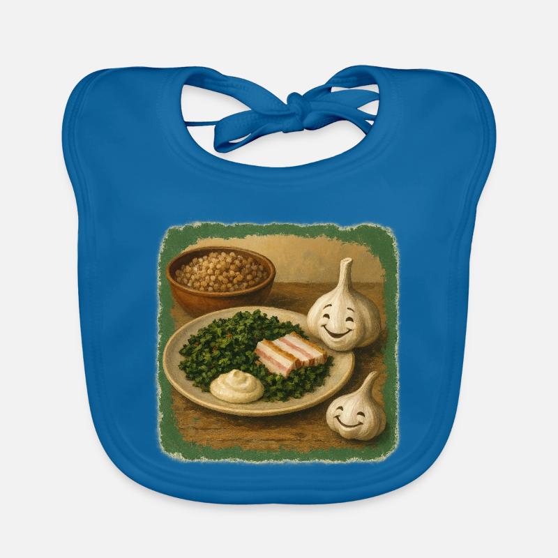 Ail souriant avec chou kale Bavoir bio Bébé