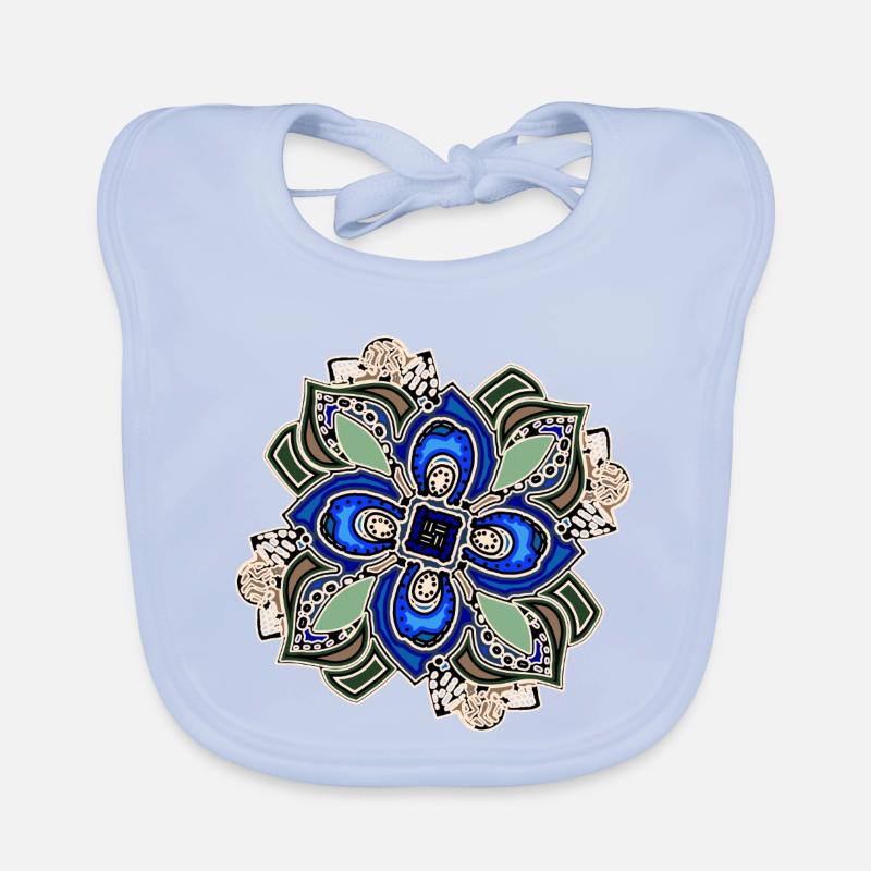 Fleur de mandala extravagante sarcelle Bavoir bio Bébé