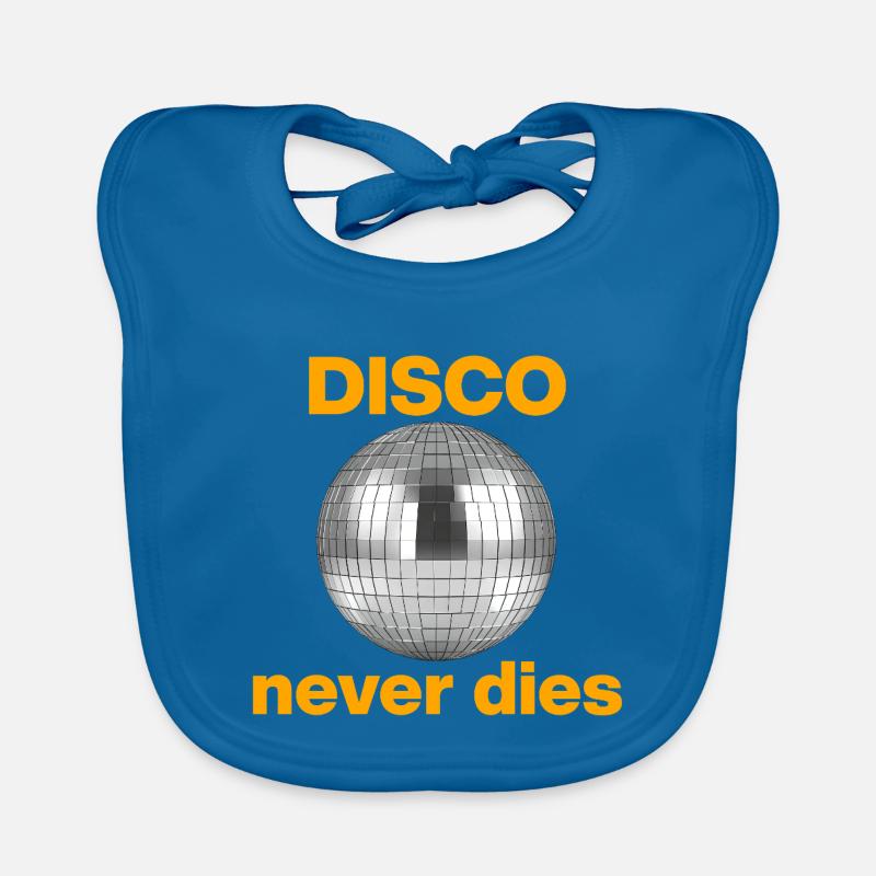 Disco never dies: Glitzer-Power! Discokugel - Baby Bio-Lätzchen - Pfauenblau