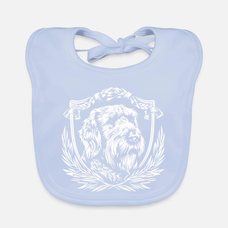 Dog crest line art Organic Baby Bibs