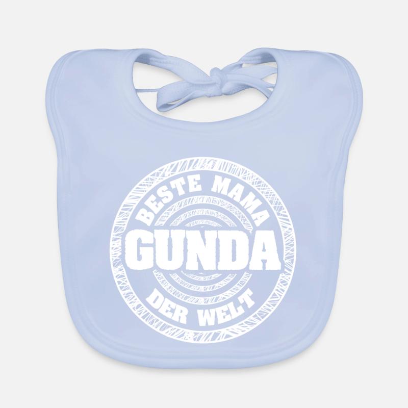 Gunda als Mutter Baby Bio-Lätzchen
